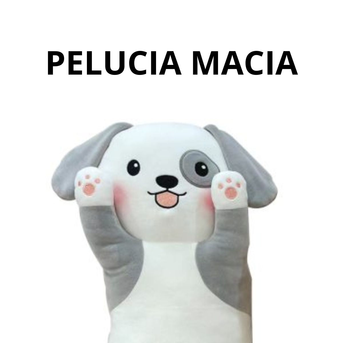 Almofada Pelúcia Cachorro Cinza - CAA Toys Almofada Pelúcia Cachorro Cinza - CAA Toys